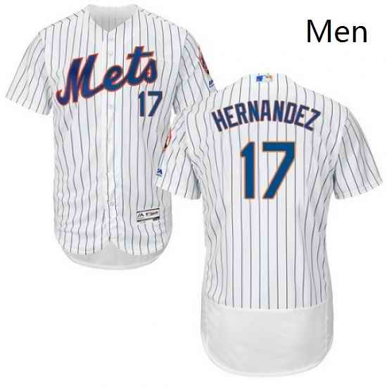 Mens Majestic New York Mets 17 Keith Hernandez White Home Flex Base Authentic Collection MLB Jersey
